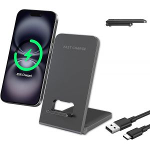Chargeur Induction Pour Iphone 16/16e/15/14/13/12/11 Pro Max Plus, 15w Chargeur Sans Fil Pliable Charge Rapide Pour Samsung S25 Ultra S24 S23 Fe S22 S21 S20 Google Pixel 9 Pro 9a 8 A 7 6 Xl, Xiaomi 1 - Neuf
