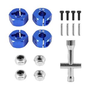 Adaptateur de moyeu de roue hexagonale en métal 12mm M4 clé cruciforme à contre-écrou à bride pour Traxxas 1/10 barre oblique 4X4 VXL 2WD - Neuf