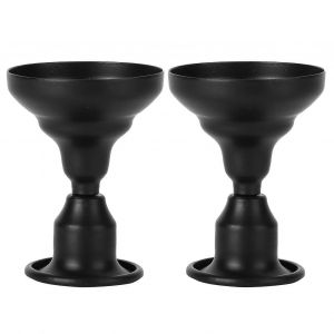 Lot de 2 bougeoirs de style europ&eacute;en,simples et r&eacute;tro,mini chandeliers &agrave; double usage pour d&eacute;corations de bureau,cadeaux (noir) - Neuf