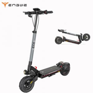Engwe Y400 Trottinette &Eacute;lectrique, Moteur 500 W, Batterie 48v 13,5ah, Pneus 10pouces, Vitesse Maximale 45km/H, Autonomie 50 Km, Frein &Agrave; Disque M&eacute;canique, Suspensions Avant Et Arri&egrave;re - Noir Et Gris - Neuf