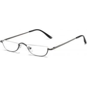 Lunettes De Lecture Semi-Circulaire Pour Homme Et Femme - En Métal - Demi-Lune - Aide À La Vision - Flexible - Charnière À Ressort - Lunettes De Lecture Légères Et Confortables - Avec Épaisseur - Neuf
