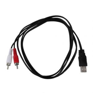 Câble AV USB-A vers 2RCA 1,5 m pour PC/TV,adaptateur audio-vidéo,câble phono - Neuf