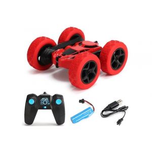 Voiture t&eacute;l&eacute;command&eacute;e 4x4 2,4 GHz, double face, rotative &agrave; 360 degr&eacute;s, pour enfants - Rouge - Neuf