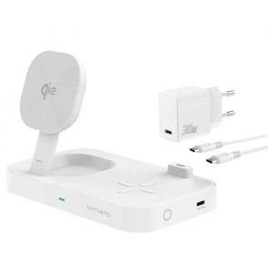 Chargeur Induction - 4SMARTS - QI2 Trident - 30W - Compatible iPhone 13/14/15 - USB-C - Neuf