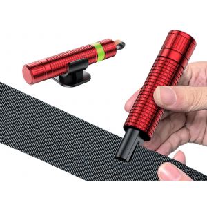 Marteau de s&eacute;curit&eacute; automobile et coupe-ceinture de s&eacute;curit&eacute;, outil d'urgence rouge - Neuf