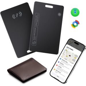 VornixorSarlshop-Carte de Suivi pour Apple & Android, Rechargeable et Ultrafine Compatible avec Apple Find My et Google's Find Hub, pour Suivre Votre Portefeuille, Bagage ou Passeport (for iOS & Andr - Neuf