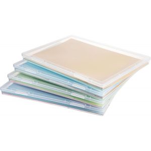 Lbgwp60-Lot De 4 Boîtes De Rangement A4 Avec Couvercles, Organ Ur De Papier Transparent Portable, Boîte En Papier Pour Travaux Manuels, Scrapbooking, Documents, Papier Cartonné, Lettre, Boîte De - Neuf