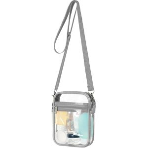 MAA-Sacoche Transparente, Sac à Bandoulière Transparent, Pochette à Bandoulière Imperméable Approuvé par Les Stades avec Sangle réglable, PVC Clear Messenger Bag pour Voyage Sport - Neuf