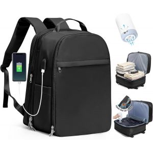 ChenQuanSarl-Sac À Dos Sous Vide Bagage À Main Pour Femmes, Sac À Dos Airbag Avec Système De Vide Pour Le Voyage, Ryanair Travel Ruscksack Taille Cabine Avec Pompe Étanche Val Sous Vide Pour Homme - Neuf