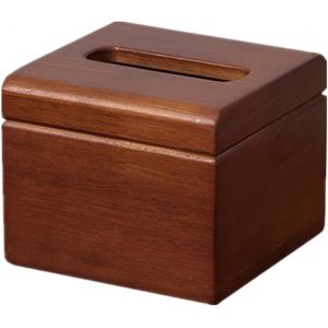 CHECARZHN--NO1-Housse De Boîte À Mouchoirs Carrée En Bois, Boîte À Mouchoirs Moderne En Forme De Cube Pour Salle De Bain, Chambre À Coucher, Table À Manger, Bureau, Cuisine (Couleur Noyer) (S) - Neuf