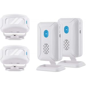 Sensor Capteur d'alarme de Sonnette Infrarouge Chargeur de Passage de Cloche ou d&eacute;tecteur d'entr&eacute;e Bienvenue invit&eacute; avec 32 m&eacute;lodies pour d'affaires &agrave; Domicile 2 Infrarouge + 2 r&eacute;cepteur - Neuf