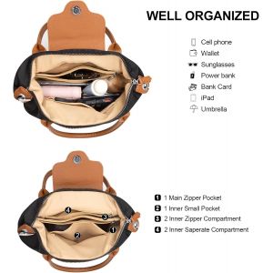 TZF-Sac à Main Pour Femme Jeune Fille Sacoche Chic Tendance Nylon Léger Petit Sac a Main Bandoulière Réglable Imperméable pour Quotidien Voyage Bureau - Neuf