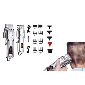 Tondeuse &Agrave; Cheveux Sans Fil Pour Hommes Avec &Eacute;cran Lcd Et 11 Sabots De Guidage - Neuf