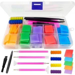 Mevronisshop-Diy Diamant Peinture Colle Argile 100 Pcs 2x2cm 5d, Accessoires Et Outils Pour Broderie Point De Croix - Neuf