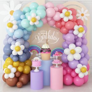 AYUHR-Kit de guirlande d'arche de ballons néon multicolores, 30,5 cm, ballons colorés en latex de couleurs assorties, décorations de fête tropicales arc-en-ciel pour l'été, la piscine, le surf, la pl - Neuf