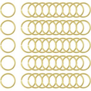 ERYI-50Pcs Anneaux De Jonction Ouverts, 15Mm/0.59"" Od Connecteurs D'Anneau De Saut En Laiton 1.5Mm Épais Anneaux Toriques Pour Colliers, Bracelets, Porte-Clés, Bricolage, Ton Or - Neuf