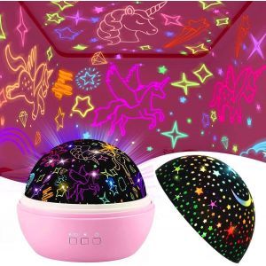 Trahoo-Licorne Jouets Pour Filles 2-8 Ans, 2 En 1 Licorne Veilleuse Projecteur Étoile Rotatif À 360° Avec 8 Couleur Lumière, Cadeaux Anniversaire De Noël Pour Filles, Cadeaux Licorne Pour Filles 2-9 - Neuf