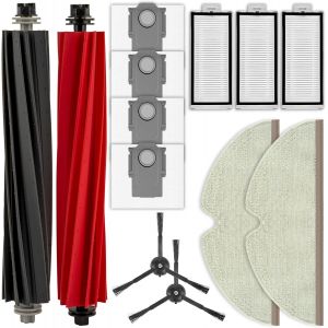 (13 Pièces) Compatibles Avec Roborock Q5 Pro/ Q5 Pro+/ Q8 Max/ Q8 Max+, 2 Pinceaux À Rouleaux, 2 Pinceaux Latéraux, 3 Filtres, 4 Sacs À Poussière, 2 Tampons De Vadrouille Accessoir[SSE7112828] - Neuf