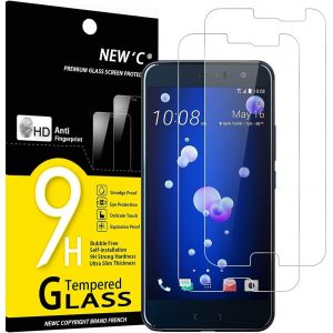 Lot De 2, Verre Tremp&eacute; Pour Htc U11, Film Protection &Eacute;cran Sans Bulles D'air Ultra R&eacute;sistant (0,33mm Hd Ultra Transparent) Duret&eacute; 9h Glass - Neuf
