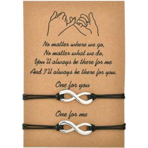 Kal-Bracelet Couple Cadeau Pour Couple, 2 Pi&egrave;ces Bracelet Amoureux, Bracelet De Promesse, Femmes Pour Petite Amie Petit Ami Mari &Eacute;pouse Famille Amis - Neuf