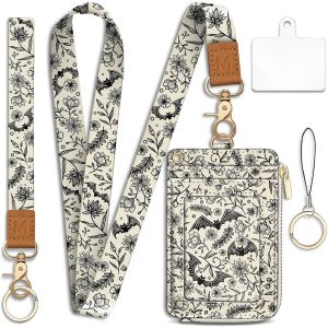 BMTTERQGWO-Porte-badge gothique chauve-souris RFID porte-cartes cle porte-telephone bracelet cadeau bureau etudiant - Neuf