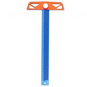 XYONG Regle de type T en alliage d'aluminium, 2 panneaux arriere, 2 longueurs utilisables, bleu, reglable, flexible, marquage, outil de travail du bois, T-300 mm - Neuf