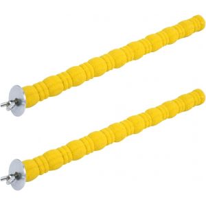Chenquansarl-Lot De 2 Perchoirs Pour Perroquets, Perchoirs, Perchoirs, Perruches, Conures, O Aux Ins&eacute;parables, Noeuds De Pattes De Cage, 26 Cm, Jaunes - Neuf