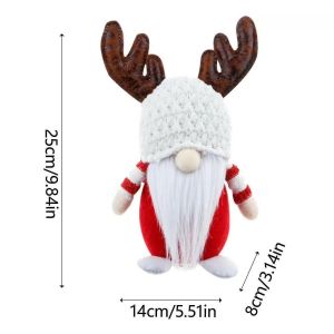 Jouet poup&eacute;e, poup&eacute;e sans visage rouge et blanche, Rudolf, petit nain en bois, d&eacute;coration int&eacute;rieure, cadeau de No&euml;l - Neuf