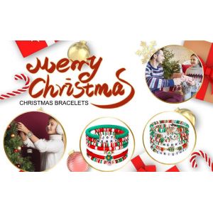 Lot De 6 Bracelets De Noël Mignons Pour Femmes Et Adolescentes Comme Cadeaux De Fête - Neuf