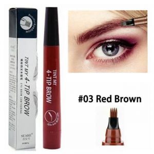 Stylo &Agrave; Sourcils 4 Points,Stylo De Tatouage,Microblading,Liquide &Eacute;tanche,Cosm&eacute;tiques Longue Dur&eacute;e,5 Couleurs.03 Red Brown. - Neuf