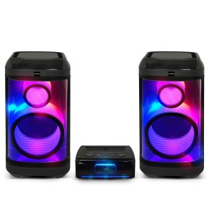 Syst&egrave;me Sonorisation Pickering PKG2760, 2 enceintes 2 voies 30cm 12" avec Effets LED Ampli 2x760W Bluetooth USB Optique RADIO FM - Neuf