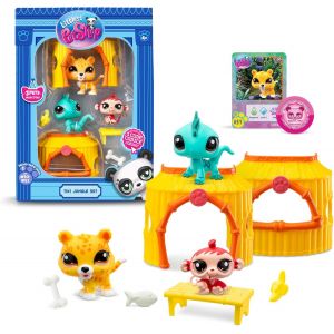 SANSH-Bandai - Pack Tiki Jungle - 3 Animaux et Accessoires - Licence Officielle - Coffret Jouet Animaux Mignons - Mini Figurines Animaux - Jouet Enfant 3 Ans et + - BF00515 - Neuf