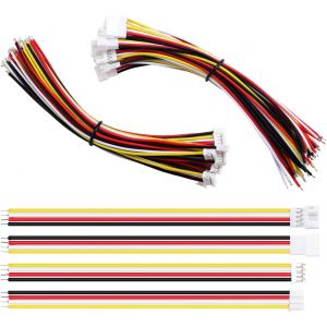 15 Paires Jst 2.0 Ph 4 Pin Connecteur,Jst Ph 2.0 Mm 4 Broches Connecteur M&acirc;le Et Femelle Avec C&acirc;ble Fil &Eacute;lectrique 150mm 22awg - Neuf