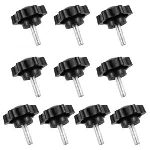 10 Pcs Vis &Eacute;toile M6 X 20 Mm, Bouton De Serrage &Agrave; T&ecirc;te En Plastique, Vis De Serrage Avec Poign&eacute;e, Bouton Molet&eacute; &Agrave; Filetage Noir, Vis &Agrave; Oreilles Galvanis&eacute;s, Pour Tour De Machines M&eacute;canique - Neuf