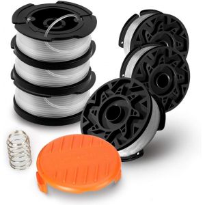 MEVRONISSHOP-Lot de 6 Bobines A6485 A6481 pour Black Decker Coupe-Bordures,6 x 9 m de Fil en Nylon, Fil de &iquest;1,65 mm+1 Capuchon +1 Ressort2 - Neuf