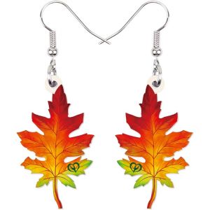 Boucles D'oreilles Feuille D'érable En Acrylique Boucles D'oreilles Pendantes Pour Femmes Filles Charms Guirlande De Feuilles D'automne Cadeaux - Neuf