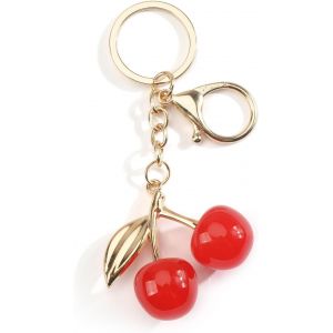 Kal-Porte-Clés Cerise, Porte-Clés Créatif Pour Femme, Motif Cerise De Dessin Animé, Accessoire De Mode Pour Sacs Et Sacs À Dos, Cadeau D'anniversaire Pour Petite Amie Ou S?ur - Neuf