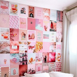 Decoration Murale - 50 Photo Deco Chambre,Poster Aesthetic,Decoration Chambre Fille,Accessoire Chambre,Decoration Aesthetic,Affiche Decoration Murale,Poster Mural (Pink Island) - Neuf