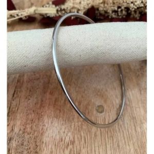 Bracelet Enfant - Bijouxia - Jonc Argent Massif 925/1000 - 5,4 Cm - Qualit&eacute; Bijouterie - Rhodi&eacute; - Neuf