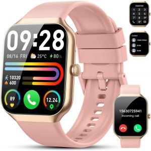 Montre connect&eacute;e pour femme, 2025 HD 1.96"" avec Appels, 115+ Sport Smart Watch, Podom&egrave;tre, SZpO2/Sommeil/Cardiofr&eacute;quencem&egrave;tre, &eacute;tanche IP68 pour iOS Android - Neuf