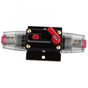 Disjoncteur 12V-48V DC 50A réinitialisable autoradio disjoncteur système de protection de puissance - Neuf