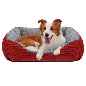 Panier En Peluche Rouge 60 X 45 Cm Pour Chiens Et Chats De Petite Et Moyenne Taille - Neuf