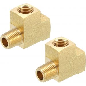 CHECARZHN--NO1-Raccord En T En Laiton, 1/4"" X 1/4"" X 1/4"" Npt, Raccord En T À 3 Voies Pour Connecter Les Pipelines De Transport De Gaz, Lot De 2 - Neuf