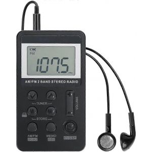 Radio de poche personnelle Am/fm Robot VR portable,mini radio Walkman de réglage numérique,avec batterie rechargeable,écouteur,écran de verrouillage pour la marche/le jogging/la gy. - Neuf