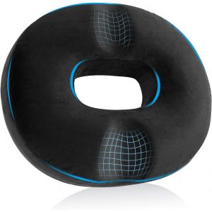 Cushion De Chaise Donut Coussin Orthop&eacute;dique Pour Coccyx En Mousse &Agrave; M&eacute;moire,Ergonomique Coussin Si&egrave;ge Pour Bureau,Voiture,Fauteuil Roulant,40x45x9cm,Noir - Neuf