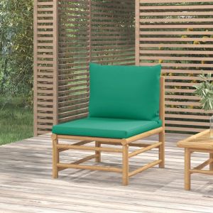 Prolenta Premium - Canap&eacute; Central De Jardin Avec Coussins Vert Bambou - Neuf