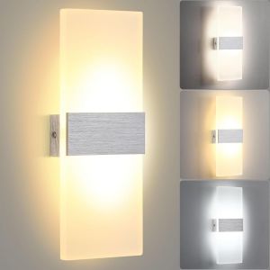 Dimmable Applique Murale Int&eacute;rieure Led Lampe Murale Chambre Luminaire Mural Interieure 12w Illumination Murale Lumiere Murale Pour Chambre,Salon,Coucher,Couloir,Salle De S&eacute;jour, Escaliers - Neuf