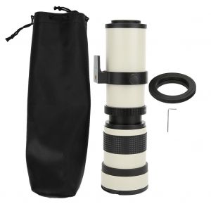 Teleobjectif zoom blanc 420-800 mm, ouverture f/8,3-16, mise au point manuelle complete, pour appareil photo Olympus a monture OM - Neuf