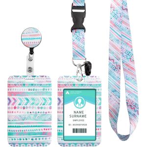 KALANKA-Porte Badge Tour de Cou avec Porte Carte, Cordon Neck Strap avec Swivel Lobster Clasp -Pour Porte Badges d'Identification,Clés,Caméra,Téléphone Portable¿Bohemia¿ - Neuf