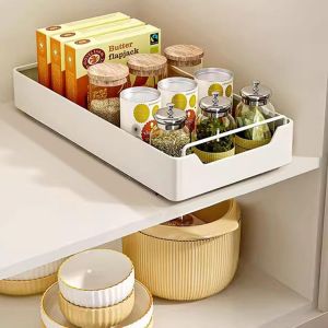 Tianyi-Organiseur De Placard Extractible, Tiroir De Cuisine T&eacute;lescopique, Tiroirs Coulissants Extensibles Pour Armoire De Cuisine, Sans Per&ccedil;age, 20 Cm X 43 Cm X 7 Cm - Neuf